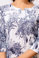 White Cotton Floral Co-ord Set - Me&My