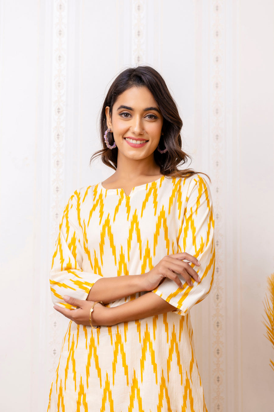 Yellow Cotton Geometric Co-ord Set — image 7