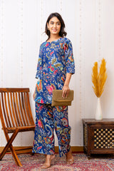 Blue Cotton Floral Co-ord Set - Me&My
