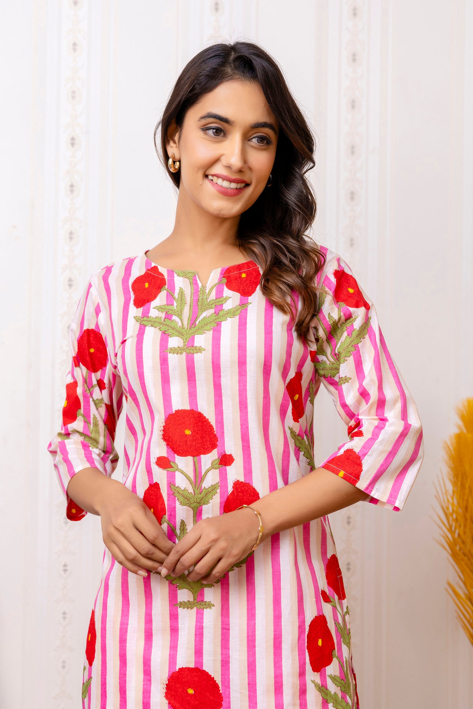 Pink Cotton Floral Co-ord Set