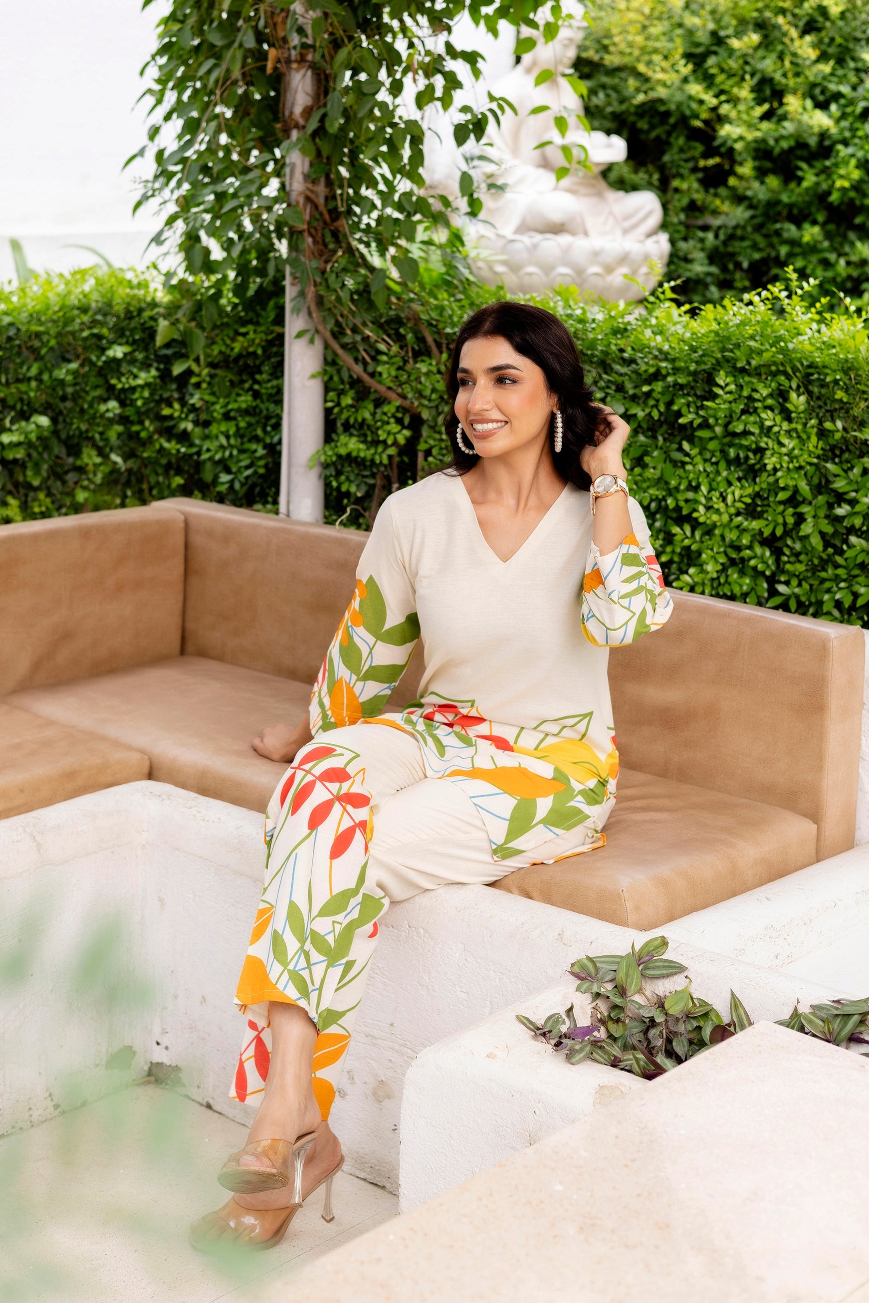 Pearl Mist Off-White Cotton Flex Co-ord Set Me & My 