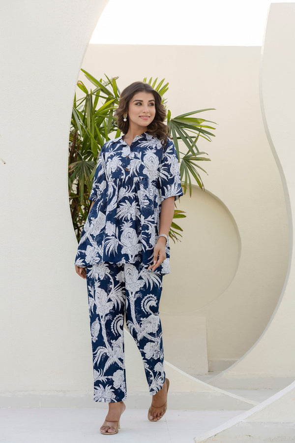 Frostpetal Azure Cotton Co-ord Set