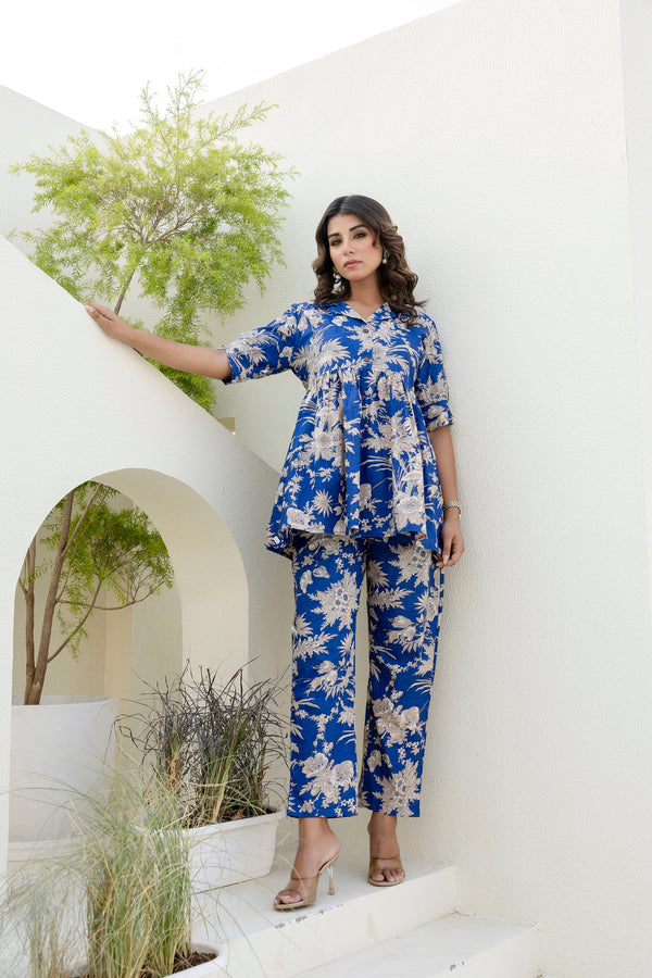 Cloudblush Blue Floral Co-ord Set