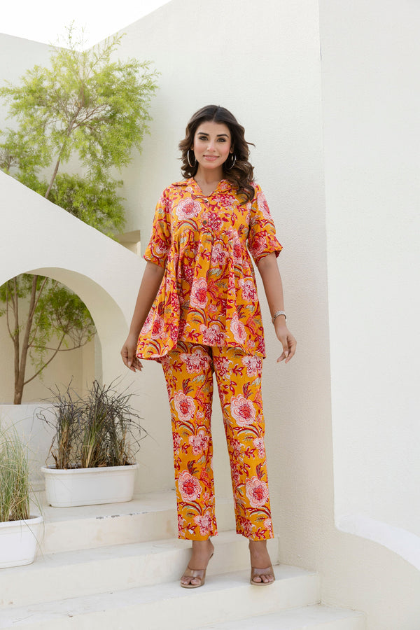 Sunflare Bloom Cotton Co-ord Set