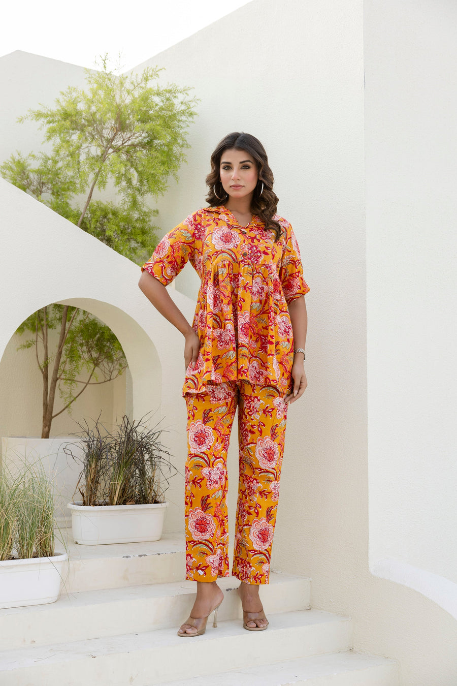 Sunflare Bloom Cotton Co-ord Set — image 2