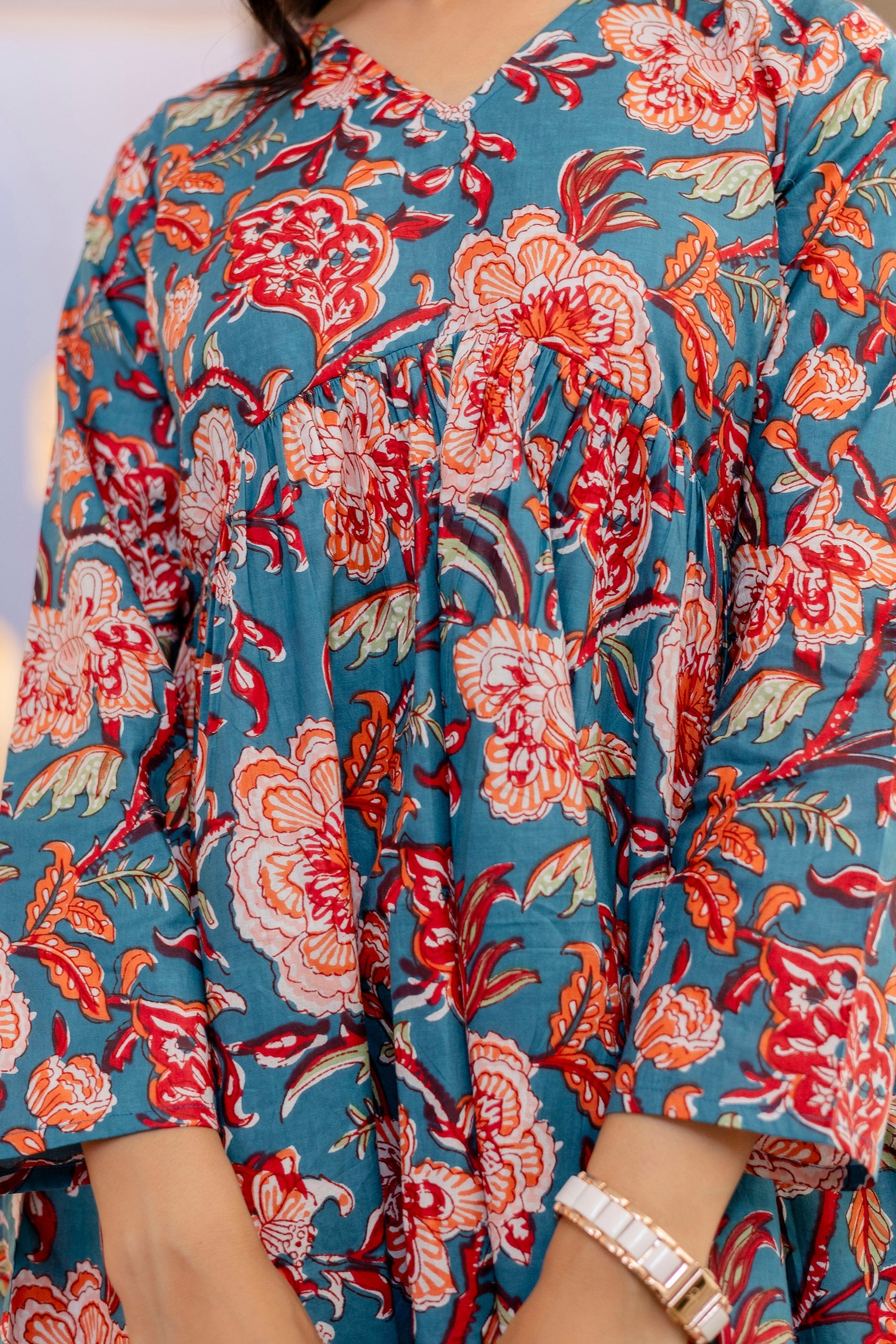Blue Coral Bloom Cotton Top Me & My 
