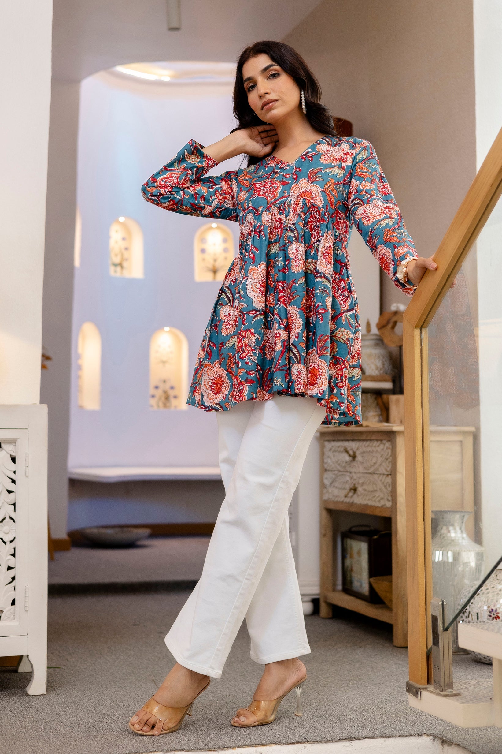 Blue Coral Bloom Cotton Top Me & My 