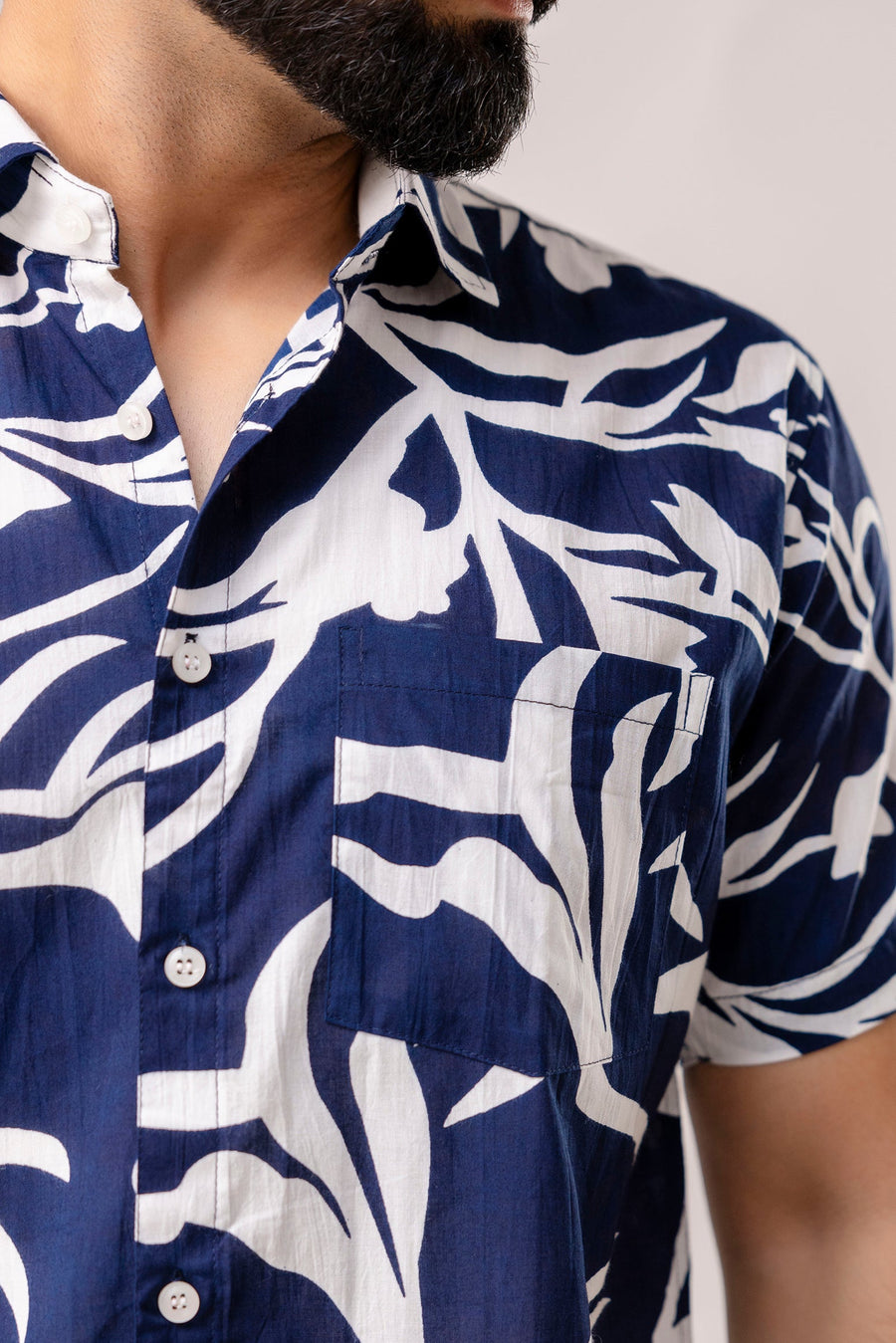 Midnight Navy: Half-Sleeve Essential Cotton Shirt — image 3