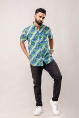 Tropical Bloom: Multi-Color Floral Half-Sleeve Shirt - Me&My