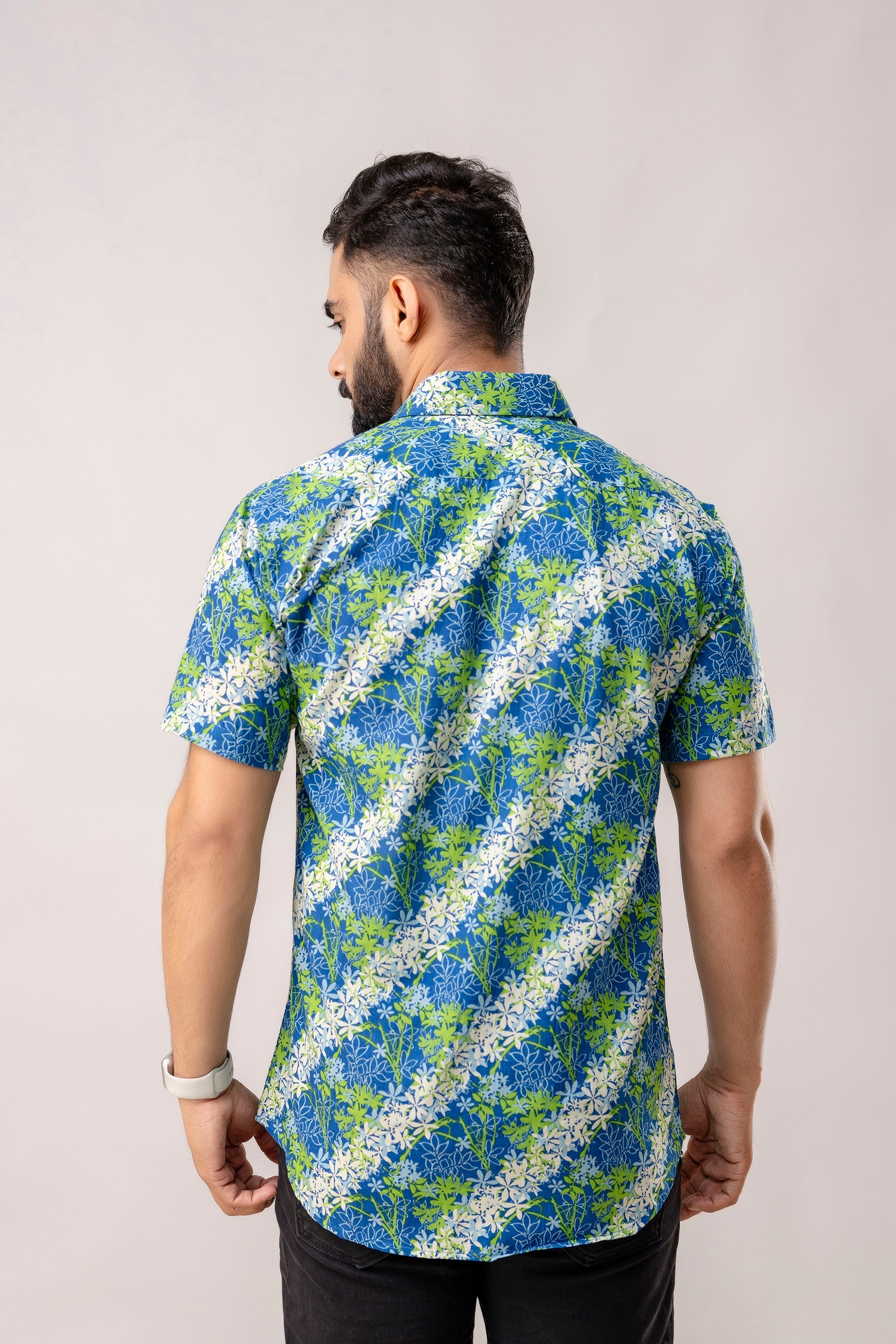 Tropical Bloom: Multi-Color Floral Half-Sleeve Shirt - Me & My