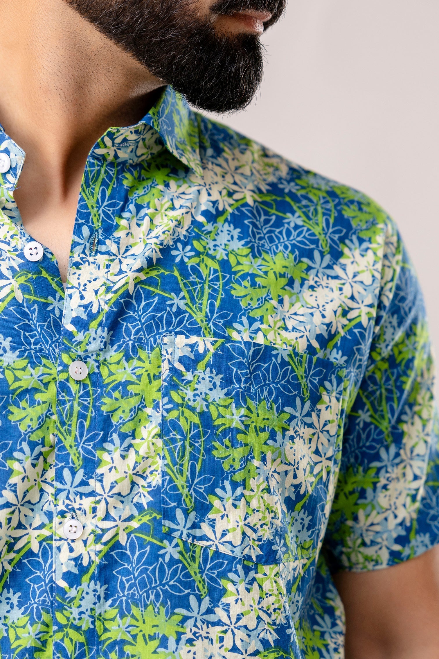 Tropical Bloom: Multi-Color Floral Half-Sleeve Shirt - Me & My