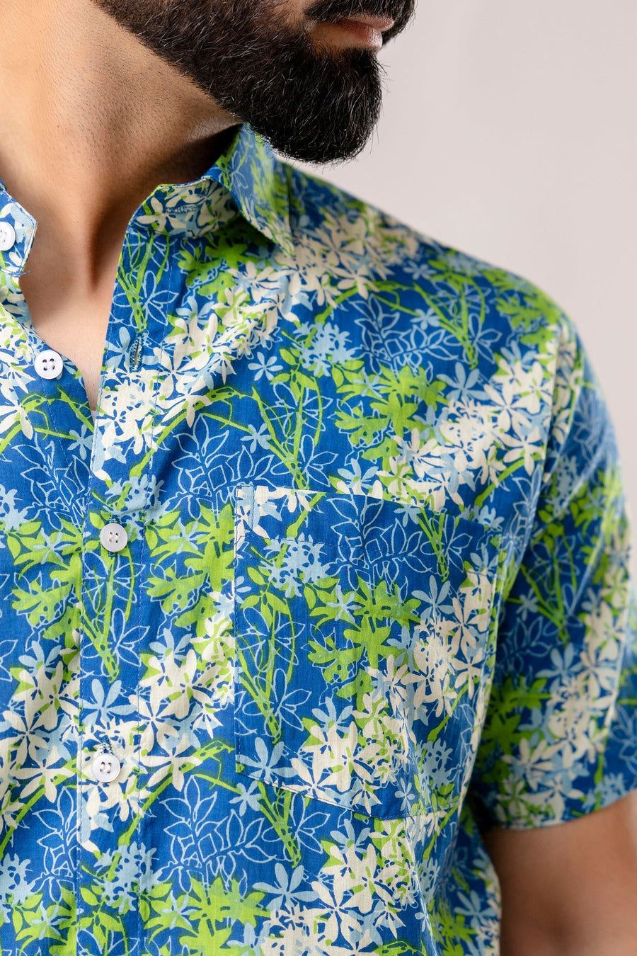 Tropical Bloom: Multi-Color Floral Half-Sleeve Shirt — image 3