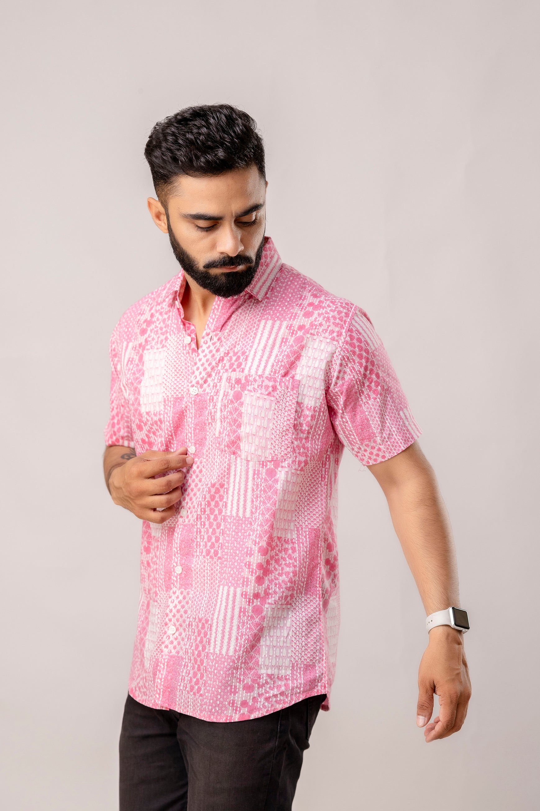 Pink Reverie Cotton Patchwork Shirt - Me & My