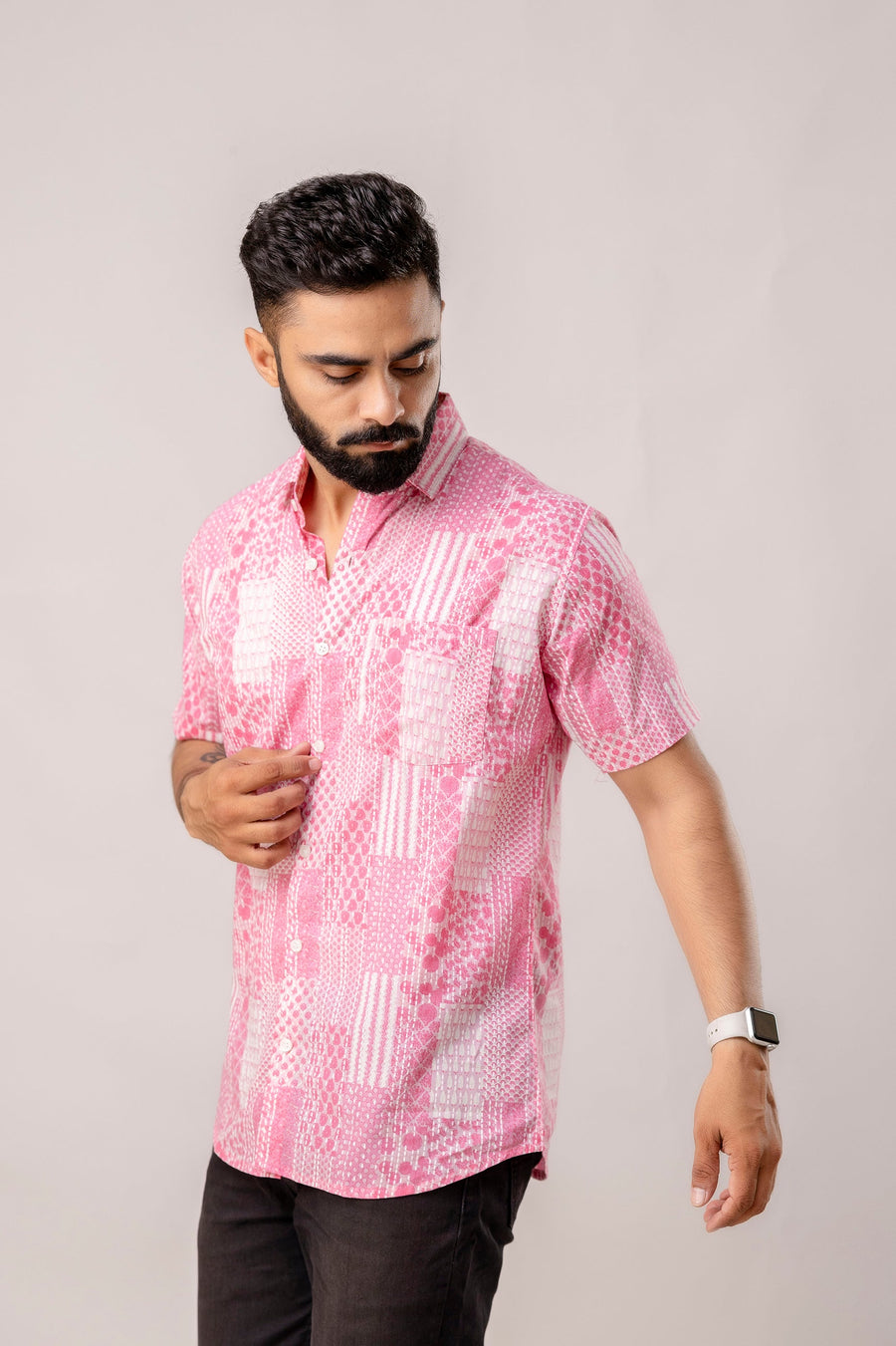 Pink Reverie Cotton Patchwork Shirt — image 5