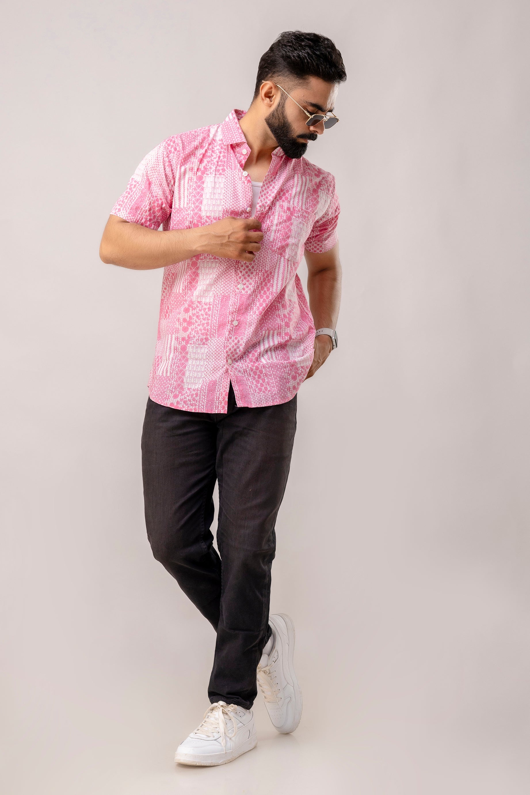 Pink Reverie Cotton Patchwork Shirt - Me & My