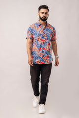 Paradise Petals: Multi-Hued Floral Half-Sleeve Shirt - Me&My