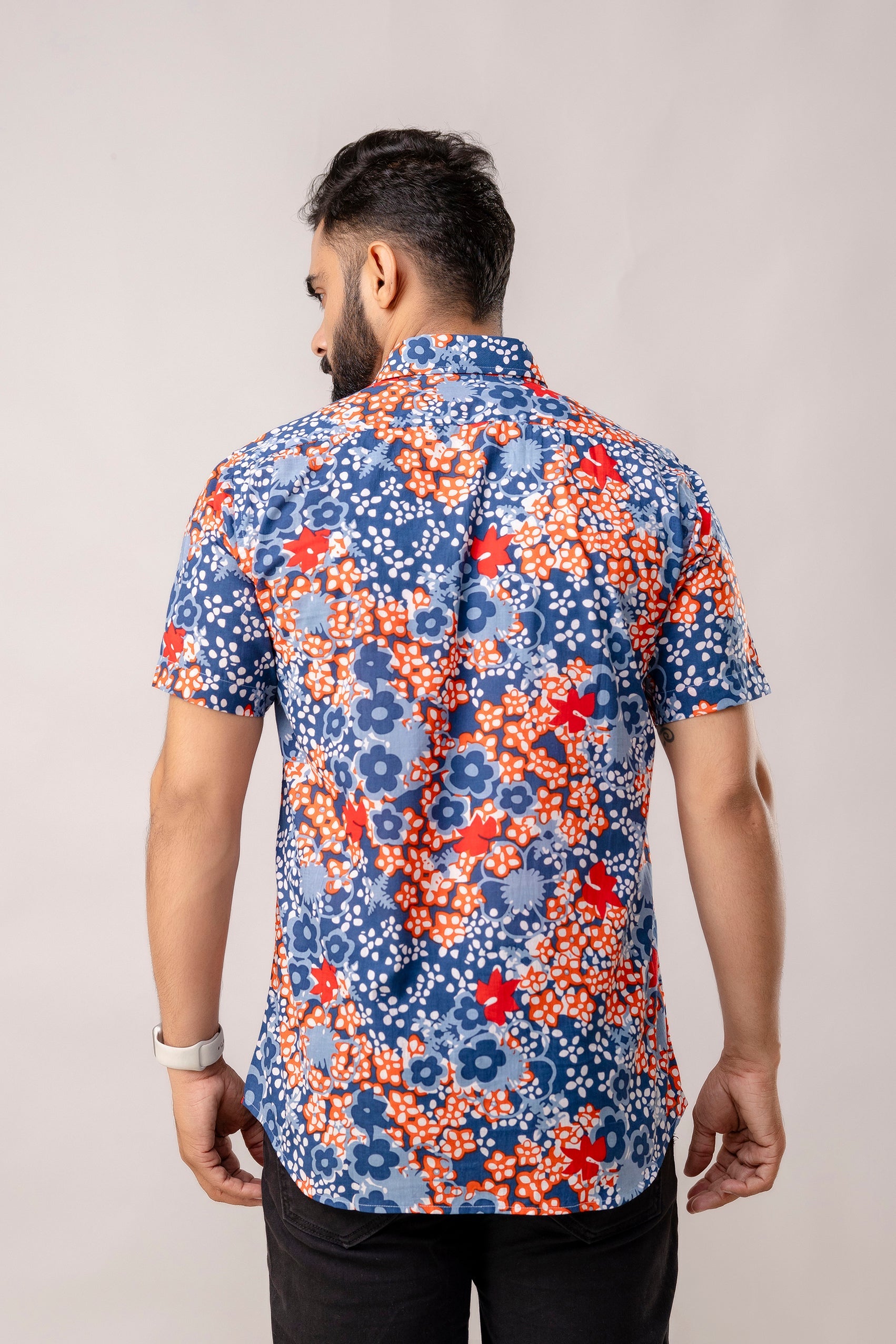 Paradise Petals: Multi-Hued Floral Half-Sleeve Shirt - Me & My