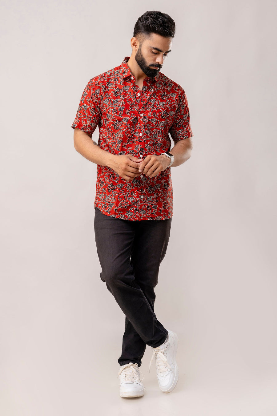 Woodland Charm Brown Floral Cotton Shirt — image 7