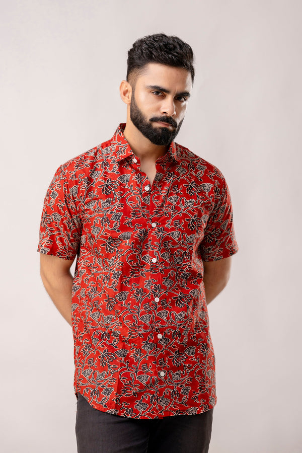 Woodland Charm Brown Floral Cotton Shirt
