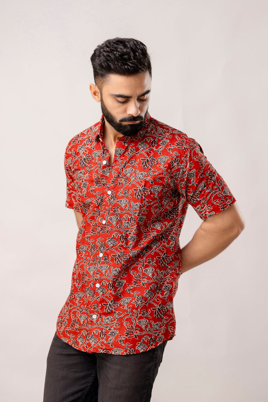 Woodland Charm Brown Floral Cotton Shirt — image 5