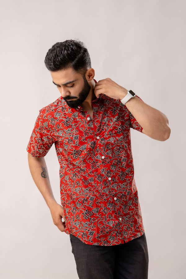 Woodland Charm Brown Floral Cotton Shirt