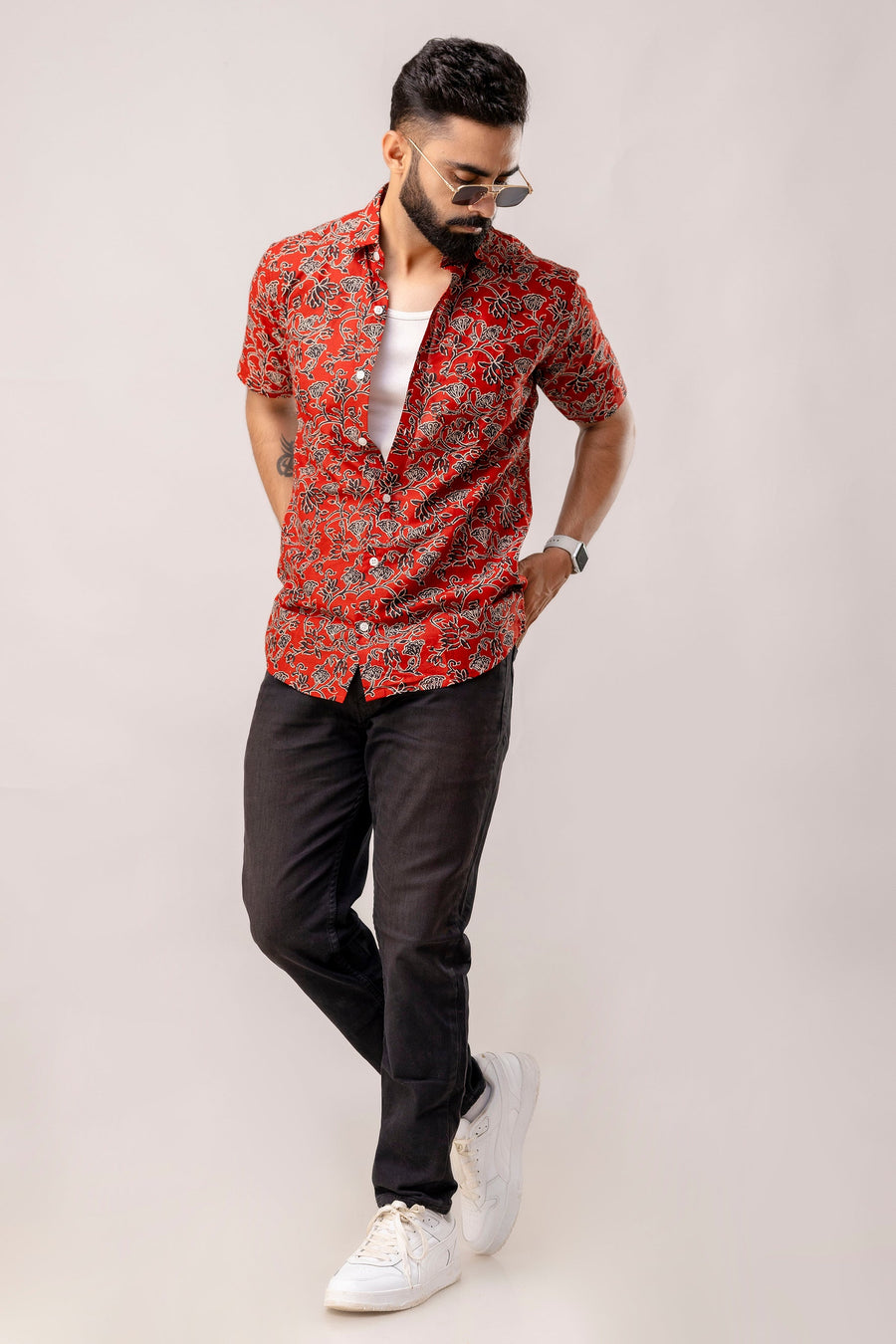 Woodland Charm Brown Floral Cotton Shirt — image 6