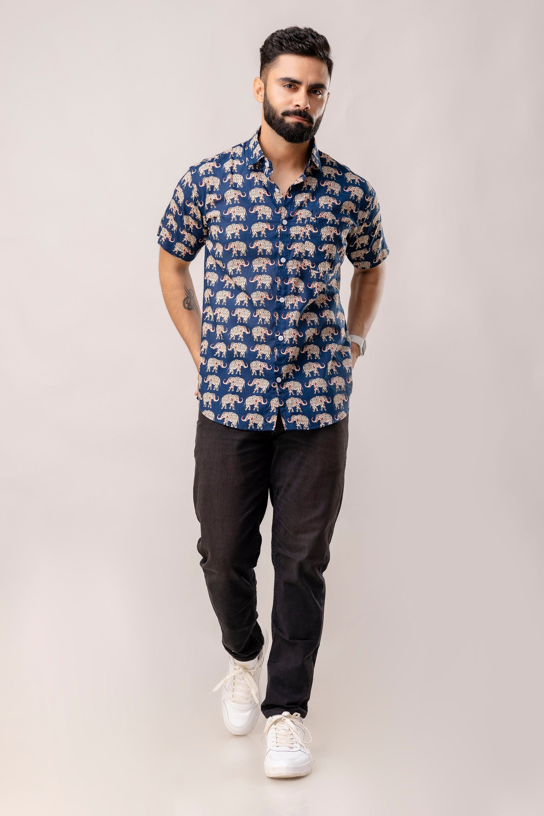 Untamed Navy Animal Print Shirt - Me & My