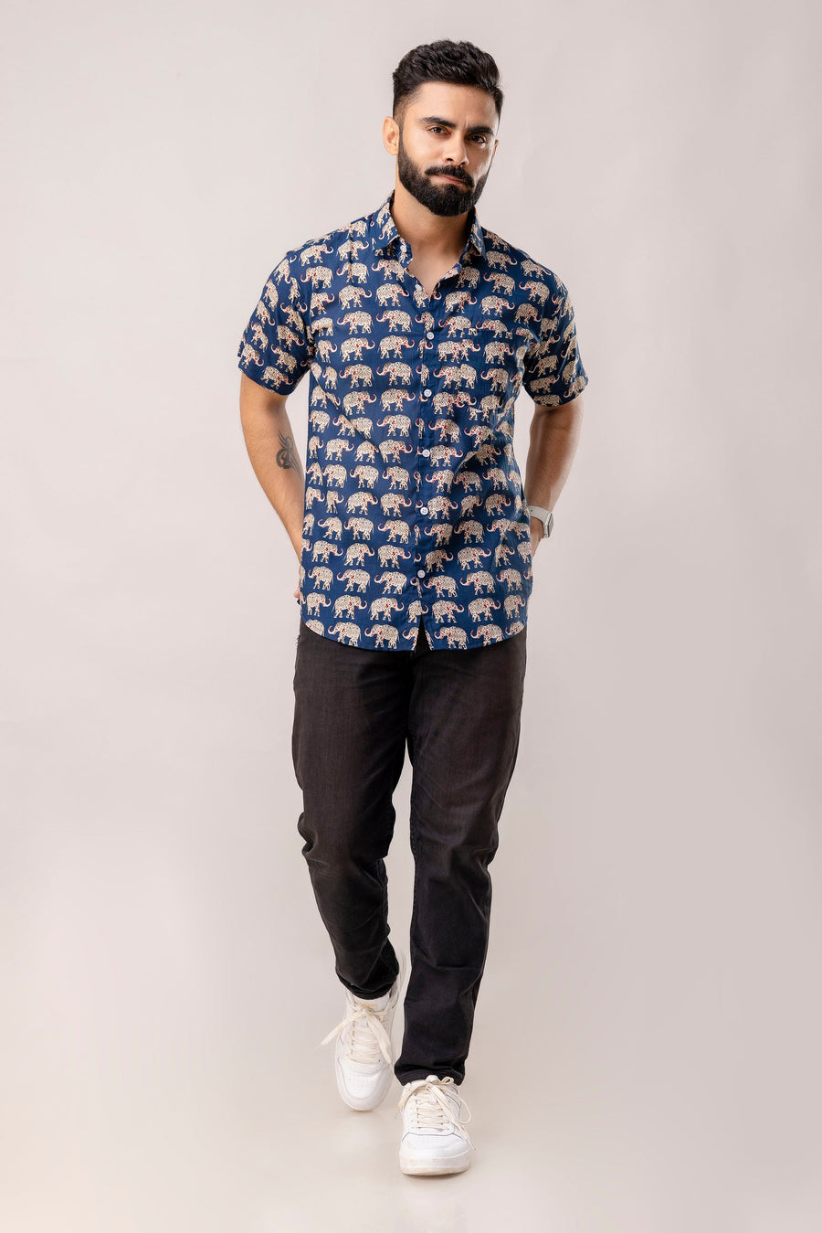 Untamed Navy Animal Print Shirt — image 4