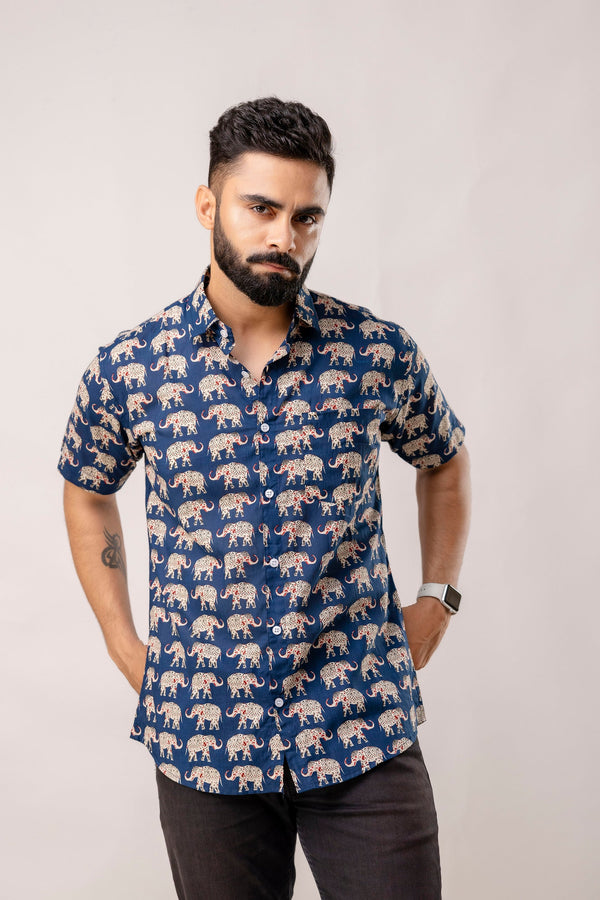 Untamed Navy Animal Print Shirt