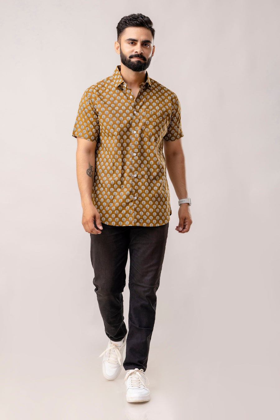 Heritage Earth Brown Block Print Shirt — image 6