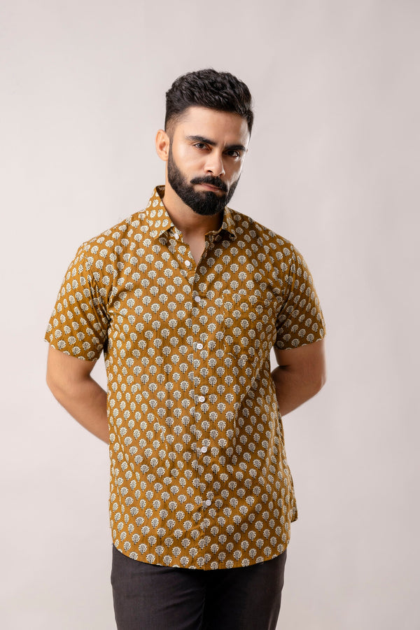 Heritage Earth Brown Block Print Shirt