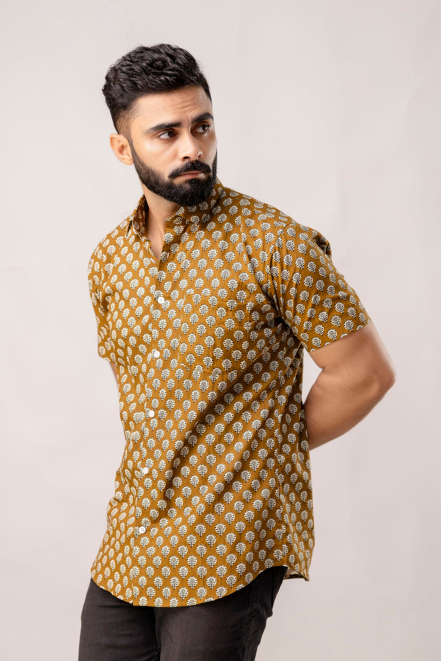 Heritage Earth Brown Block Print Shirt — image 5