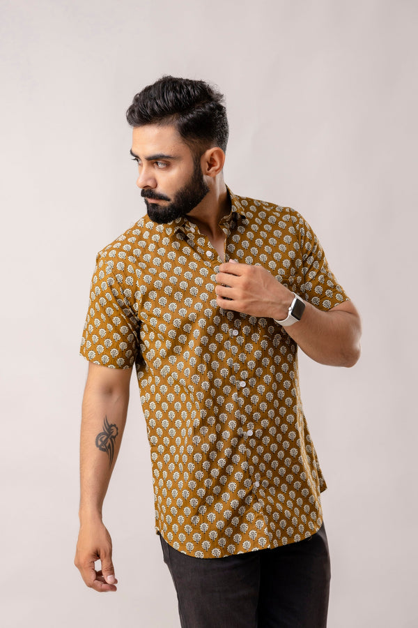 Heritage Earth Brown Block Print Shirt
