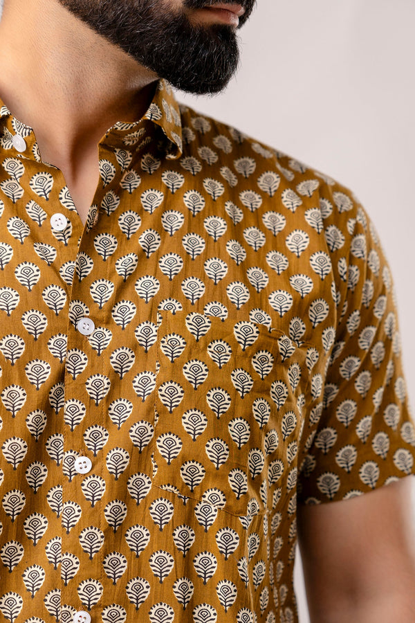 Heritage Earth Brown Block Print Shirt