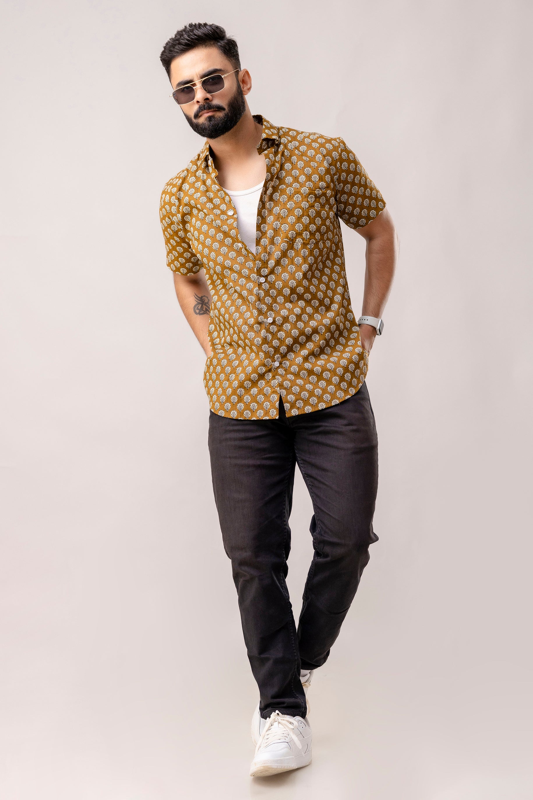 Heritage Earth Brown Block Print Shirt - Me & My