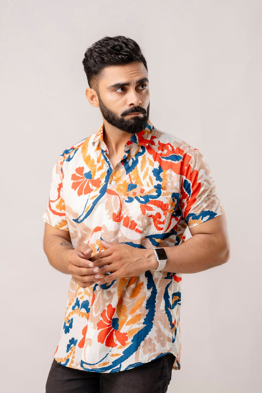 Prismatic Splash Multi-Color Abstract Cotton Shirt — image 6