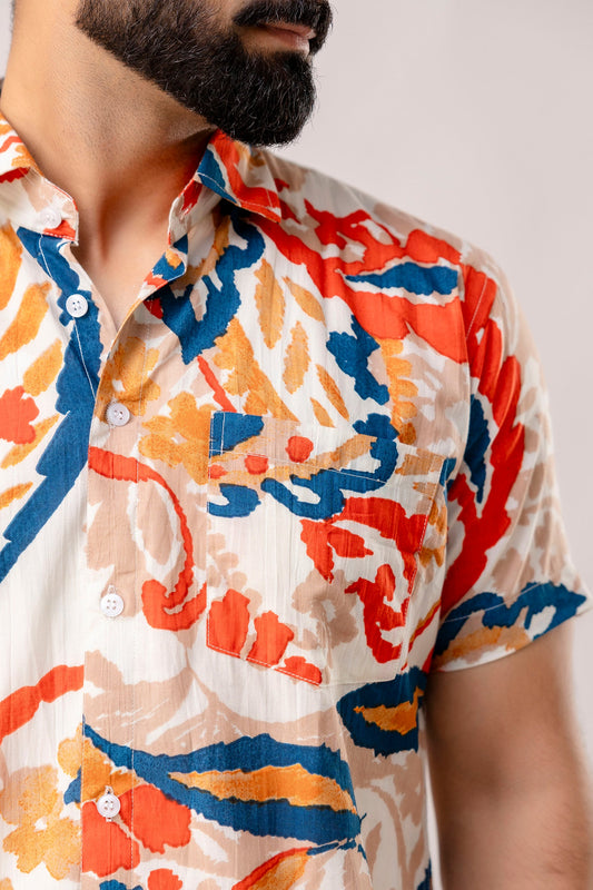 Prismatic Splash Multi-Color Abstract Cotton Shirt - Me&My