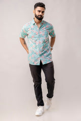 Azure Bloom Blue Floral Cotton Shirt - Me&My