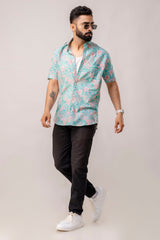 Azure Bloom Blue Floral Cotton Shirt - Me&My