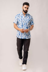 Garden Blue Floral Cotton Shirt - Me&My