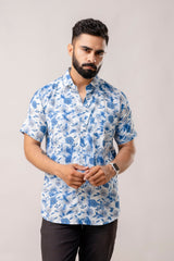 Garden Blue Floral Cotton Shirt - Me&My
