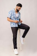 Garden Blue Floral Cotton Shirt - Me&My