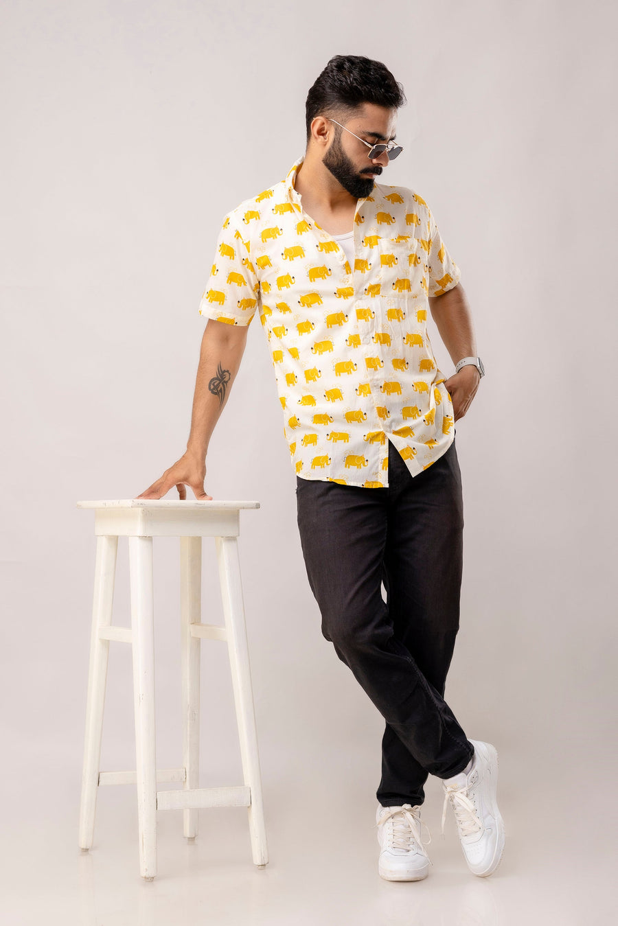 Saffron Jungle Yellow Animal Shirt — image 5