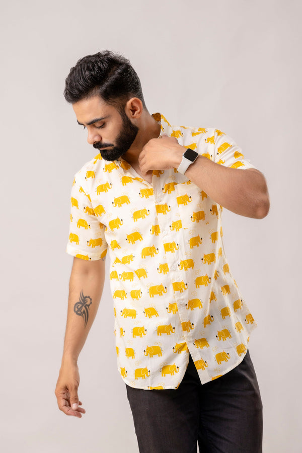Saffron Jungle Yellow Animal Shirt