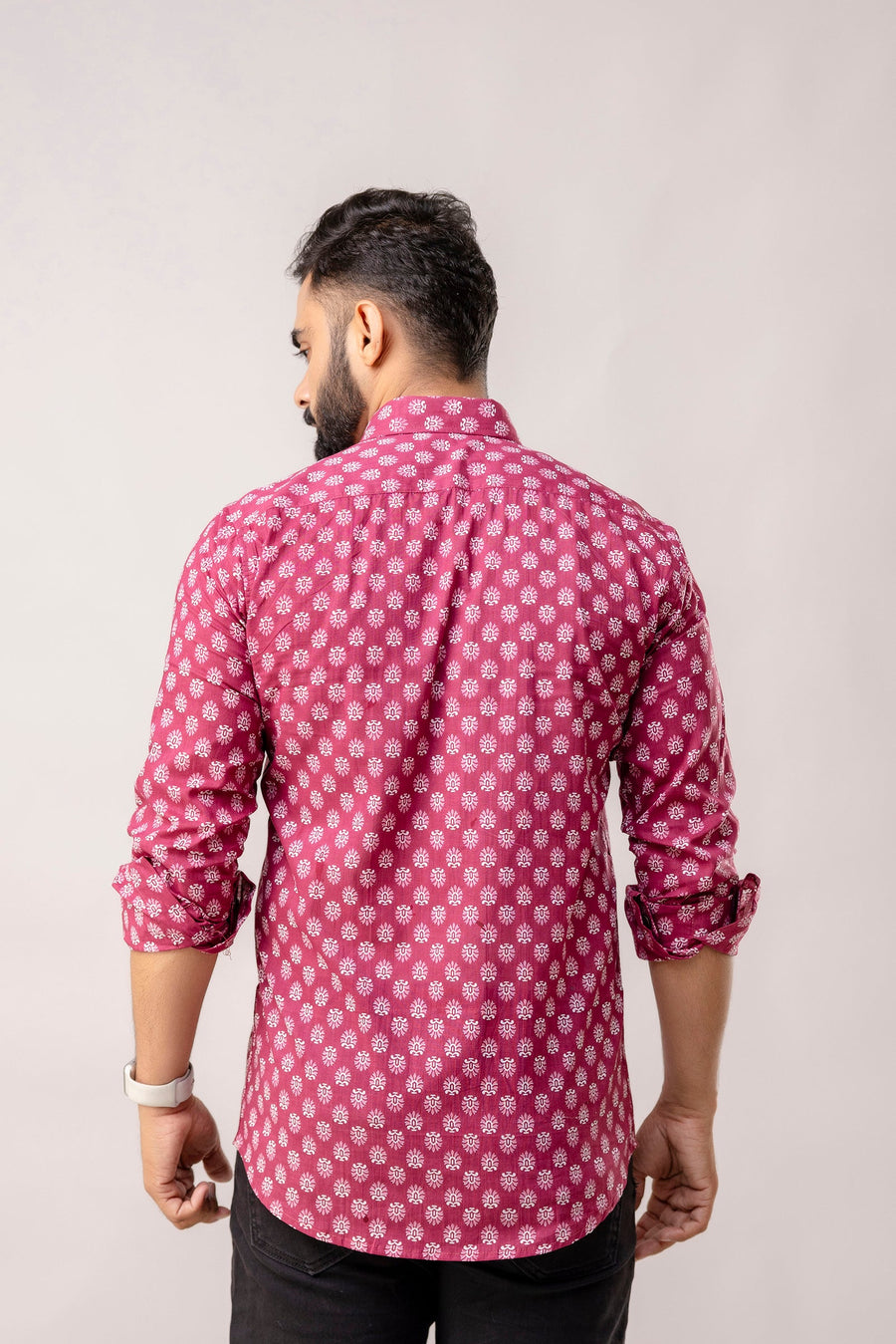 Bohemian Purple Block Print Long Sleeve Shirt — image 4