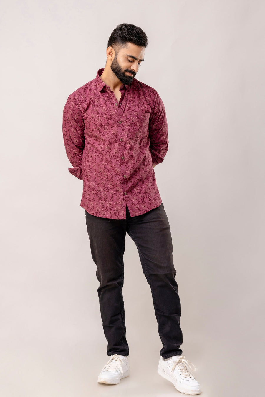 Enchanting Purple Floral Long Sleeve Shirt — image 5