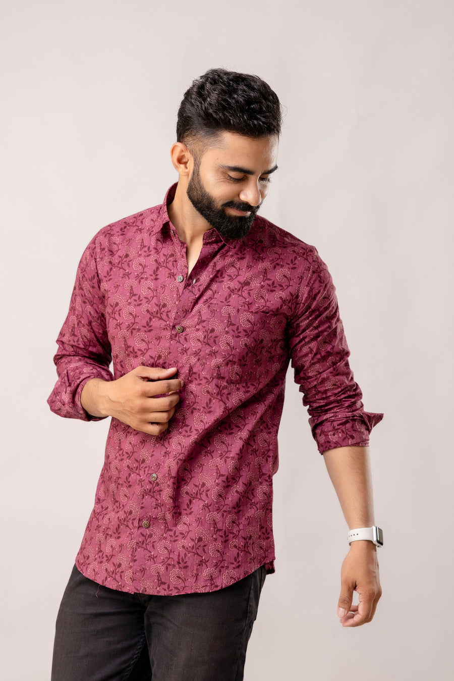 Enchanting Purple Floral Long Sleeve Shirt — image 6