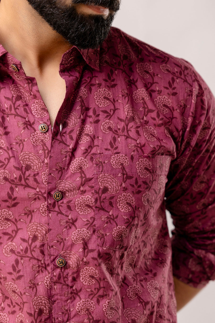 Enchanting Purple Floral Long Sleeve Shirt — image 2