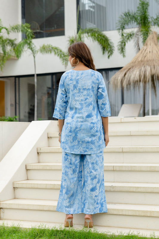 Onyx Mist Blue Cotton Co-ord Set - Me&My