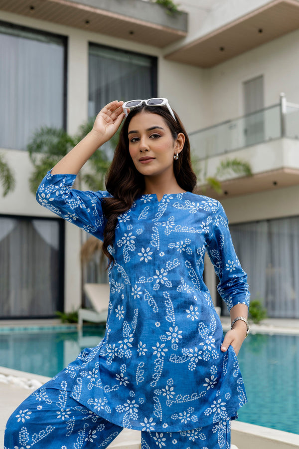 Coastal Breeze Blue Cotton Co-ord Set